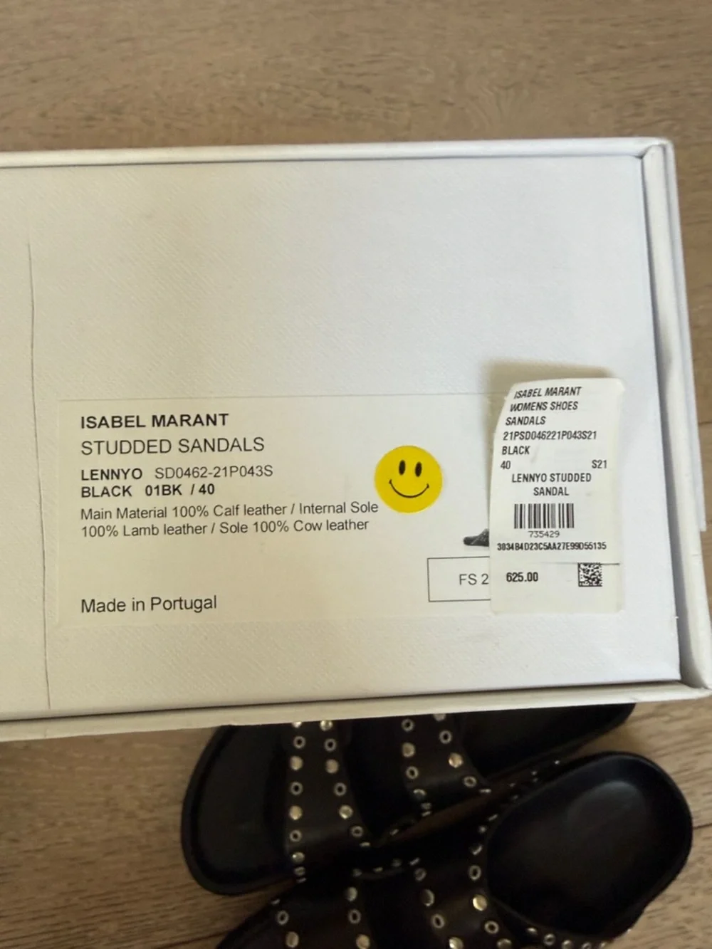 Isabel Marant Black Leather Studded Double-Buckle Slide Sandals - Picture 2 of 6